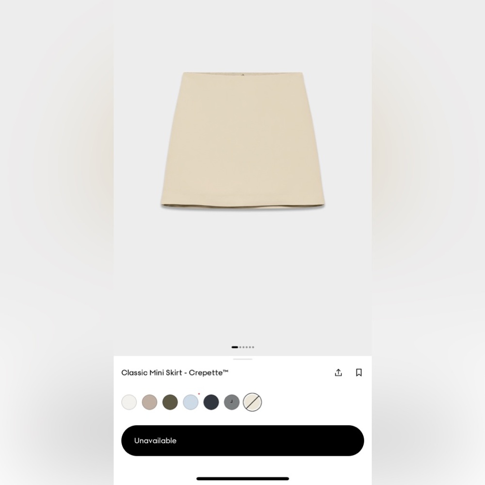 Aritzia Wilfred Crepette Classic Mini Skirt